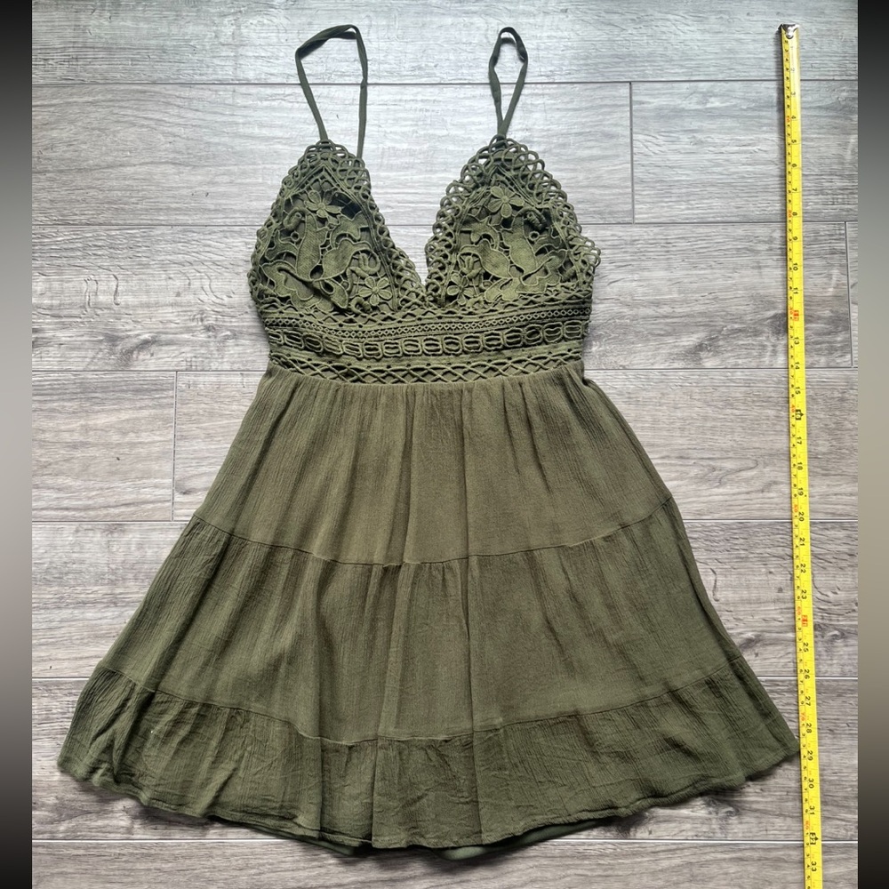 Sun Dress Womens Size M Olive Green - Picture 2 of 8